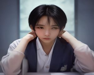 笔记本电脑屏幕显示内容安全评估界面，蓝色主题配色，用户正在筛选视频资源